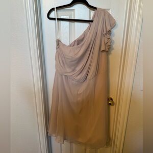 Champagne One Shoulder Mini Dress